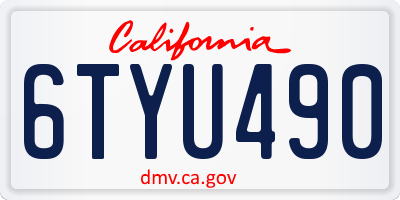 CA license plate 6TYU490