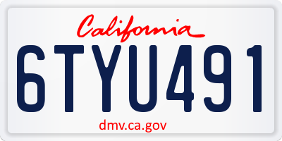 CA license plate 6TYU491