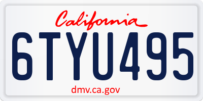 CA license plate 6TYU495