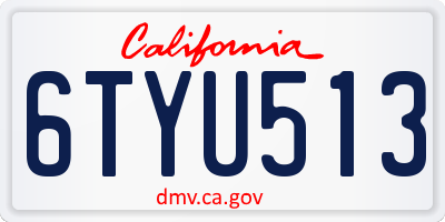CA license plate 6TYU513