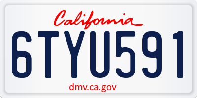 CA license plate 6TYU591