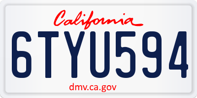 CA license plate 6TYU594