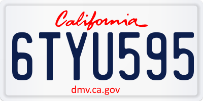 CA license plate 6TYU595