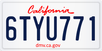 CA license plate 6TYU771