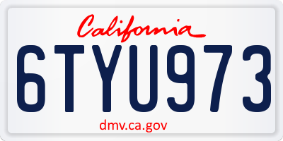 CA license plate 6TYU973