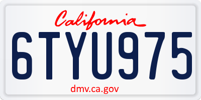 CA license plate 6TYU975
