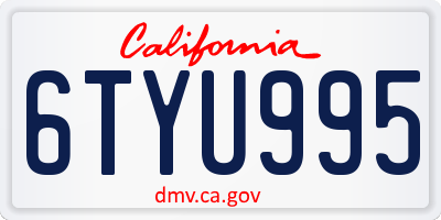 CA license plate 6TYU995