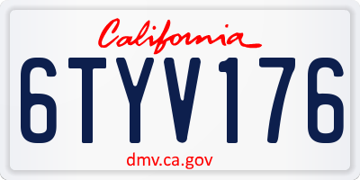 CA license plate 6TYV176