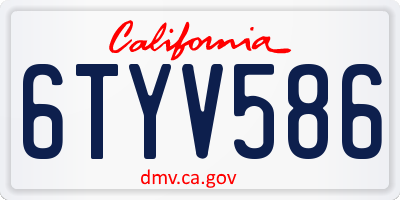 CA license plate 6TYV586