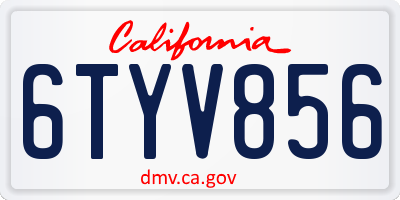 CA license plate 6TYV856