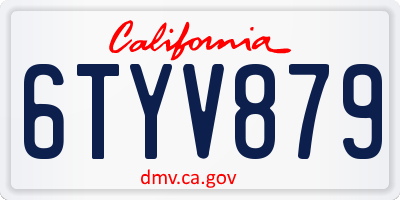 CA license plate 6TYV879