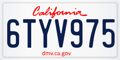 CA license plate 6TYV975