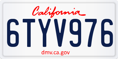 CA license plate 6TYV976