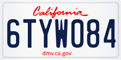CA license plate 6TYW084