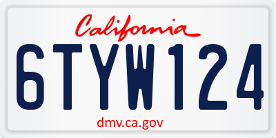 CA license plate 6TYW124