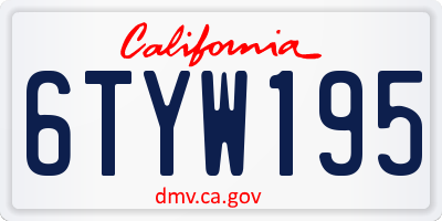 CA license plate 6TYW195
