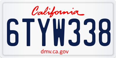 CA license plate 6TYW338
