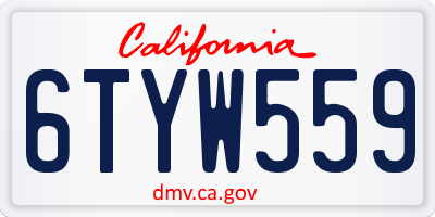 CA license plate 6TYW559