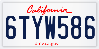 CA license plate 6TYW586