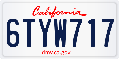 CA license plate 6TYW717