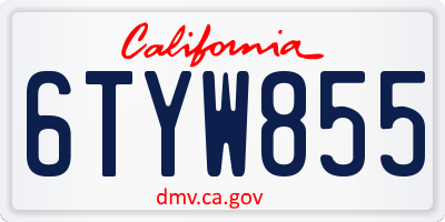 CA license plate 6TYW855