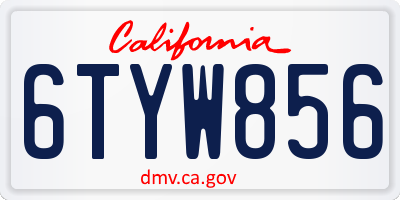 CA license plate 6TYW856