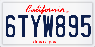 CA license plate 6TYW895