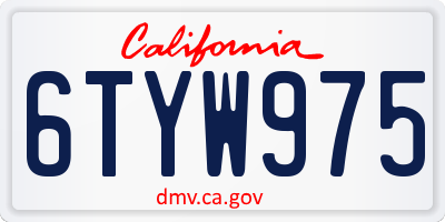 CA license plate 6TYW975