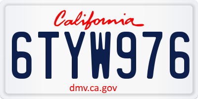 CA license plate 6TYW976
