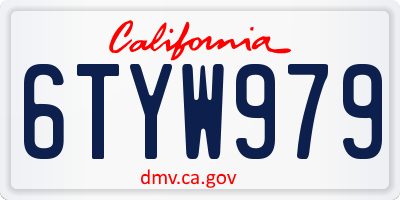 CA license plate 6TYW979