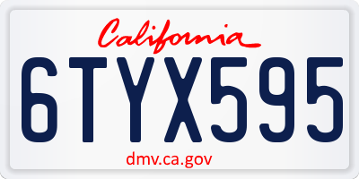 CA license plate 6TYX595