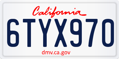 CA license plate 6TYX970