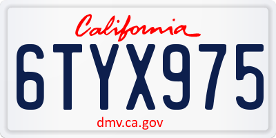 CA license plate 6TYX975