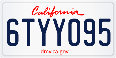 CA license plate 6TYY095
