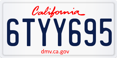 CA license plate 6TYY695