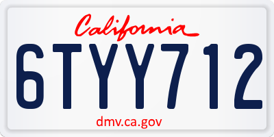 CA license plate 6TYY712