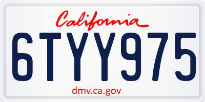 CA license plate 6TYY975