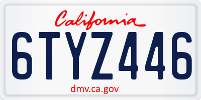 CA license plate 6TYZ446