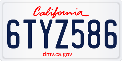 CA license plate 6TYZ586