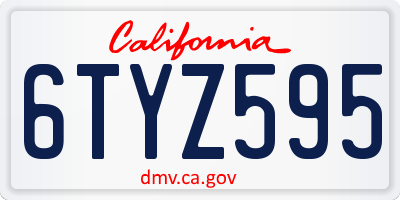 CA license plate 6TYZ595