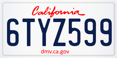 CA license plate 6TYZ599