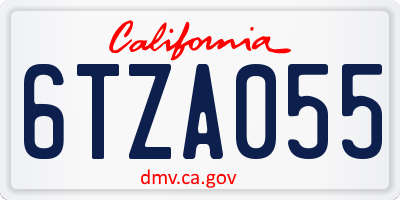 CA license plate 6TZA055
