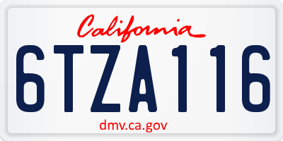 CA license plate 6TZA116