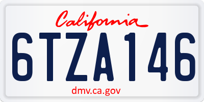 CA license plate 6TZA146