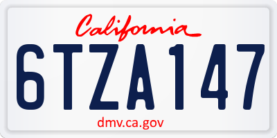 CA license plate 6TZA147