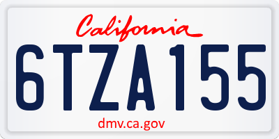 CA license plate 6TZA155