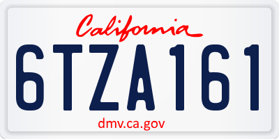 CA license plate 6TZA161