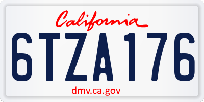 CA license plate 6TZA176