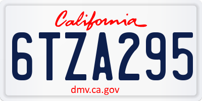 CA license plate 6TZA295