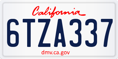 CA license plate 6TZA337